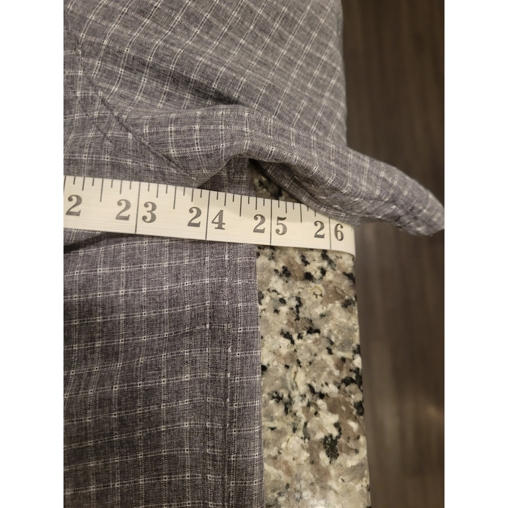 Ridgecut Toughwear Men Large Grey Micro Grid Short Sleeve Button Down Work Shirt - Picture 4 of 5